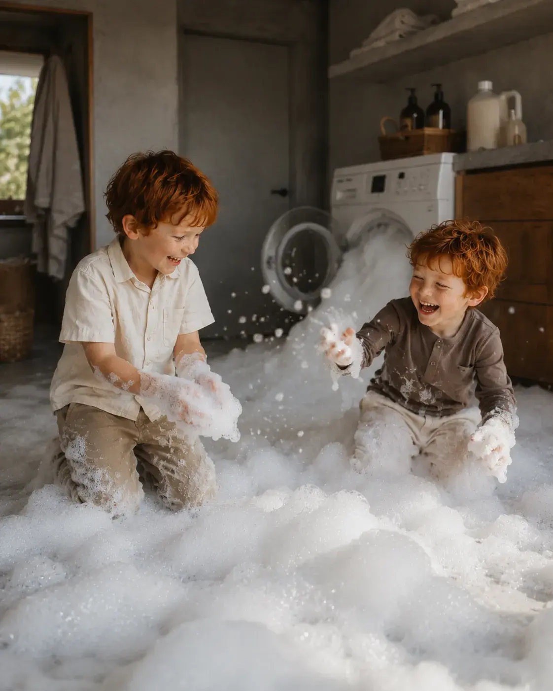 Mains dans la mousse
