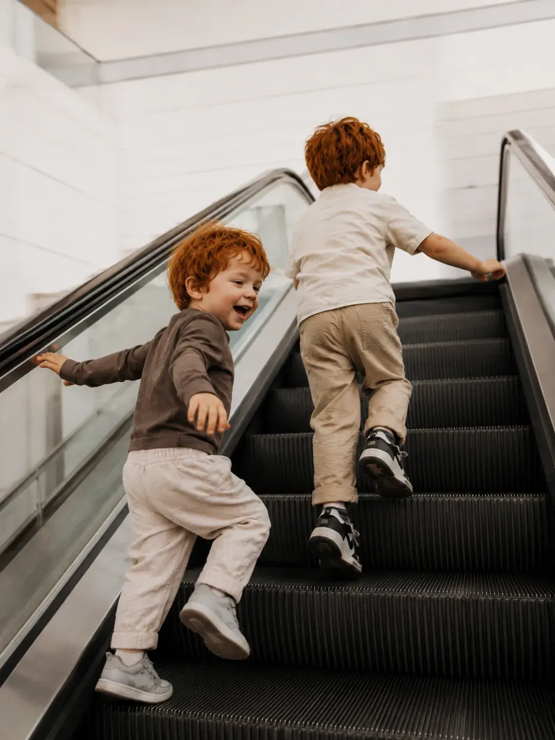 Course sur l'escalator