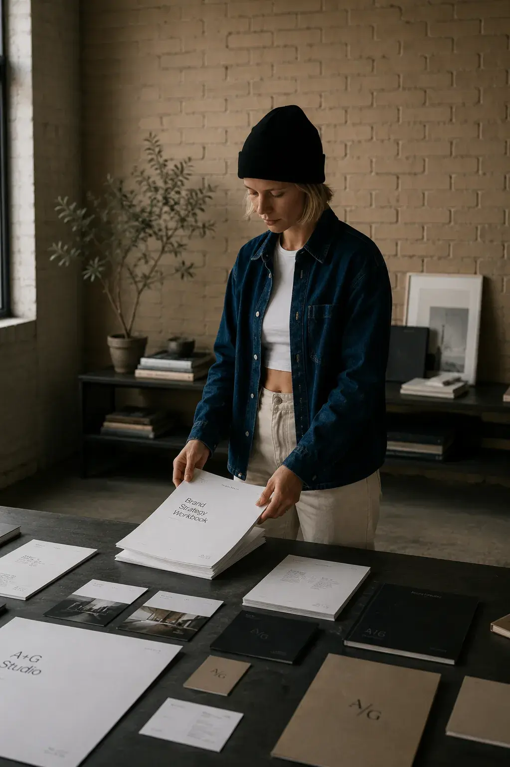 Directrice artistique – présentation identité complète, table studio