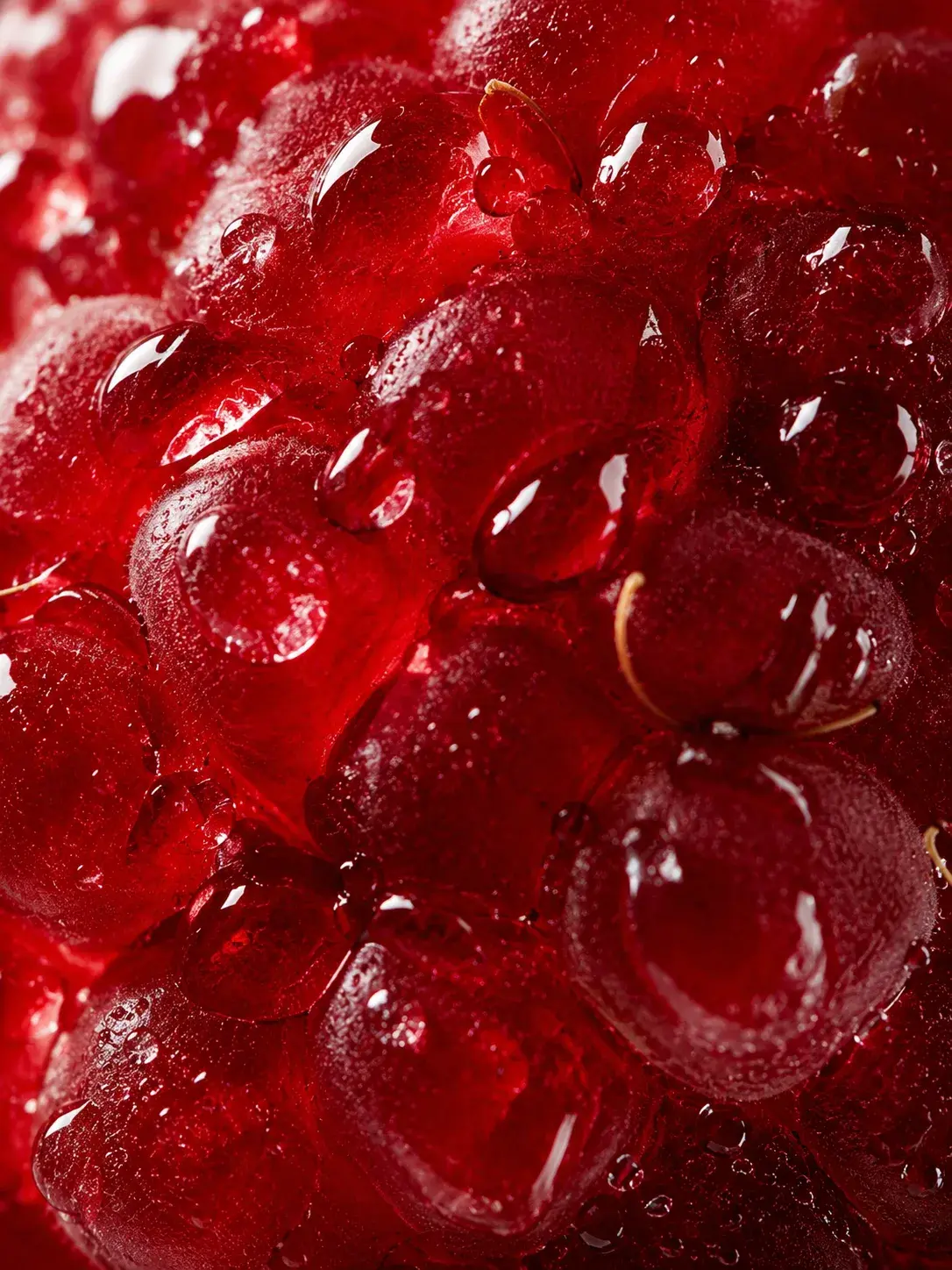Texture macro de framboises rouges fraîches et brillantes
