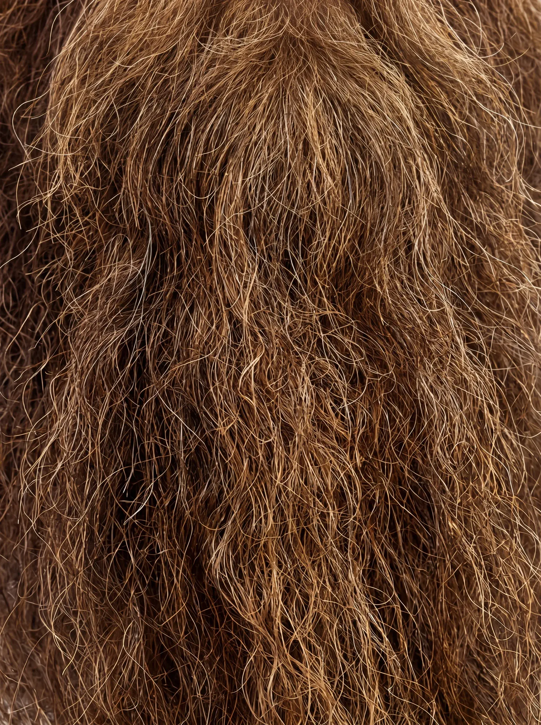 Gros plan d'une chevelure brune bouclée en pleine lumière naturelle
