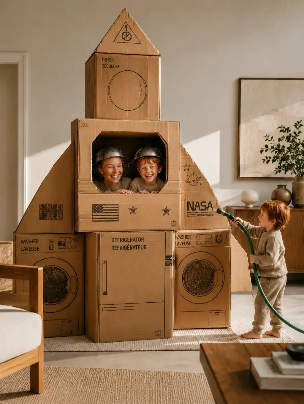 Ravitaillement de la fusée de carton